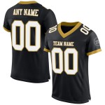 Maglia da calcio autentica nera, oro, bianca, maglia personalizzata antica Maglia da calcio autentica nera, oro, bianca, maglia personalizzata antica