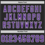 Maglia retrò personalizzata autentica da football, maglia nera, viola e bianca