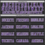 Maglia retrò personalizzata autentica da football, maglia nera, viola e bianca