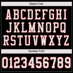 Maglia da football autentica personalizzata bianco-scarlatto in rete nera Maglia da football autentica personalizzata bianco-scarlatto in rete nera