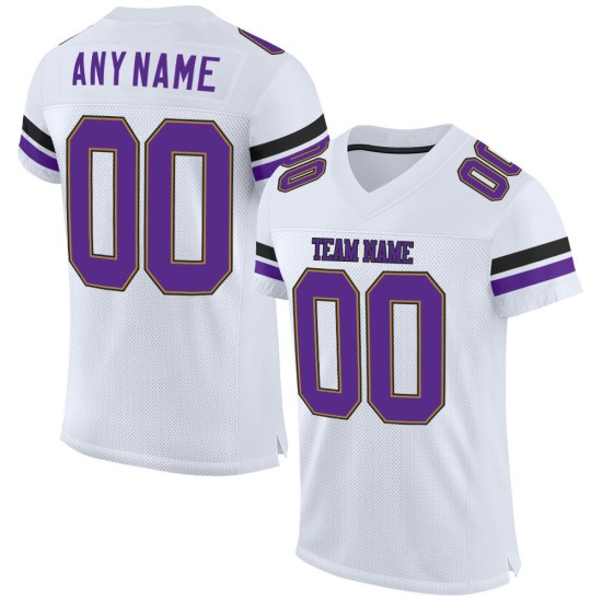 Maglia da calcio viola antica autentica personalizzata in maglia bianca e oro Maglia da calcio viola antica autentica personalizzata in maglia bianca e oro