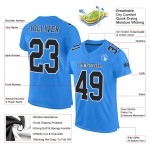 Maglia da football personalizzata blu, nera e bianca, autentica, in mesh Maglia da football personalizzata blu, nera e bianca, autentica, in mesh