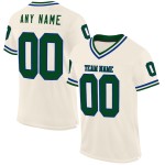Maglia da football personalizzata retrò, verde crema, maglia reale autentica Maglia da football personalizzata retrò, verde crema, maglia reale autentica