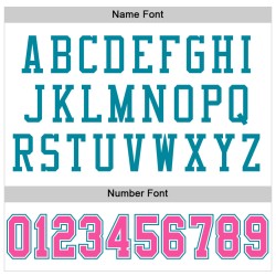 Maglia da football autentica bianca rosa-verde acqua personalizzata Maglia da football autentica bianca rosa-verde acqua personalizzata