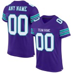 Maglia da football autentica personalizzata viola, maglia da football bianco-acqua Maglia da football autentica personalizzata viola, maglia da football bianco-acqua