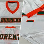 Maglia da football Kelly autentica personalizzata, bianca, verde-arancione Maglia da football Kelly autentica personalizzata, bianca, verde-arancione