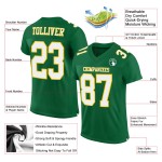 Maglia personalizzata Football Green Kelly in maglia autentica bianca e oro Maglia personalizzata Football Green Kelly in maglia autentica bianca e oro
