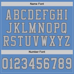 Maglia autentica azzurra personalizzata in maglia grigio-acciaio da football