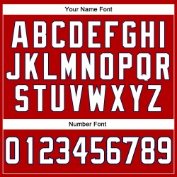 Maglia da football personalizzata in maglia autentica rossa retrò, bianca e blu navy Maglia da football personalizzata in maglia autentica rossa retrò, bianca e blu navy