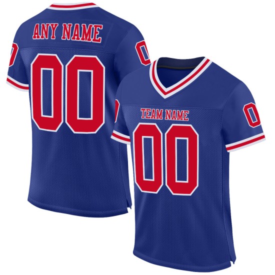 Maglia da football retrò autentica rossa e bianca personalizzata in maglia reale Maglia da football retrò autentica rossa e bianca personalizzata in maglia reale