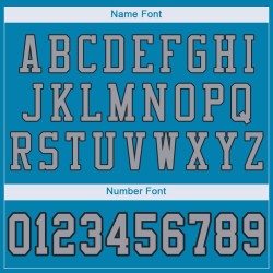 Maglia da football Panther Mesh personalizzata, autentica, blu chiaro, grigio-nera Maglia da football Panther Mesh personalizzata, autentica, blu chiaro, grigio-nera