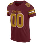 Maglia autentica bordeaux oro-bianca da football americano vintage personalizzata Maglia autentica bordeaux oro-bianca da football americano vintage personalizzata