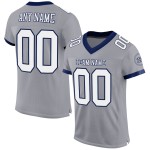 Maglia da football autentica bianca-blu navy personalizzata in maglia grigia Maglia da football autentica bianca-blu navy personalizzata in maglia grigia