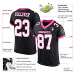 Maglia da calcio personalizzata bianca e rosa, autentica, nera Maglia da calcio personalizzata bianca e rosa, autentica, nera
