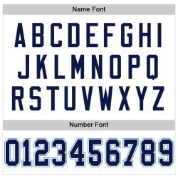 Maglia da football americano personalizzata blu navy-chiaro, retrò, bianca