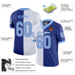 Maglia da calcio leggera personalizzata in rete blu reale e bianca, moda divisa Maglia da calcio leggera personalizzata in rete blu reale e bianca, moda divisa