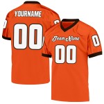 Maglia da calcio autentica retrò in maglia arancione, bianca e marrone, personalizzata Maglia da calcio autentica retrò in maglia arancione, bianca e marrone, personalizzata