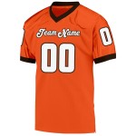Maglia da calcio autentica retrò in maglia arancione, bianca e marrone, personalizzata Maglia da calcio autentica retrò in maglia arancione, bianca e marrone, personalizzata