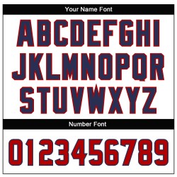 Maglia da football autentica retrò rosso-blu navy personalizzata bianca Maglia da football autentica retrò rosso-blu navy personalizzata bianca