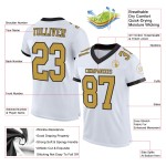 Maglia da football personalizzata in maglia autentica bianca antica, oro e nero