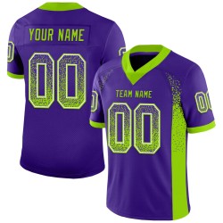 Maglia da football Neon Mesh personalizzata Drift Fashion Viola Verde-Bianco