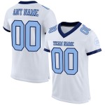 Maglia da football personalizzata bianca leggera a rete blu navy autentica Maglia da football personalizzata bianca leggera a rete blu navy autentica