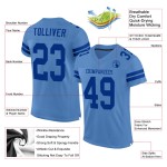 Maglia da calcio blu chiaro Royal personalizzata autentica in mesh Maglia da calcio blu chiaro Royal personalizzata autentica in mesh