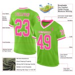 Maglia da football verde neon personalizzata retrò rosa-bianca in rete autentica Maglia da football verde neon personalizzata retrò rosa-bianca in rete autentica