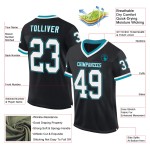Maglia da football americano personalizzata, autentica, in maglia bianca e verde acqua, stile retrò e nera Maglia da football americano personalizzata, autentica, in maglia bianca e verde acqua, stile retrò e nera