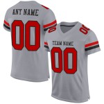 Maglia da calcio autentica personalizzata in maglia grigia, rossa e nera Maglia da calcio autentica personalizzata in maglia grigia, rossa e nera
