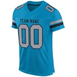 Maglia da football Panther Mesh personalizzata, autentica, blu chiaro, grigio-nera Maglia da football Panther Mesh personalizzata, autentica, blu chiaro, grigio-nera