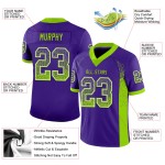 Maglia da football Neon Mesh personalizzata Drift Fashion Viola Verde-Bianco Maglia da football Neon Mesh personalizzata Drift Fashion Viola Verde-Bianco