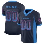 Maglia da football blu polvere-rossa, moda, maglia blu navy, personalizzata