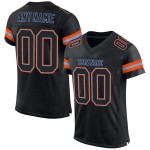 Maglia da calcio nera-arancio personalizzata, autentica, in mesh nera Maglia da calcio nera-arancio personalizzata, autentica, in mesh nera