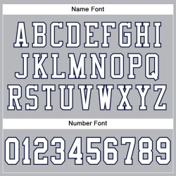 Maglia da football autentica bianca-blu navy personalizzata in maglia grigia