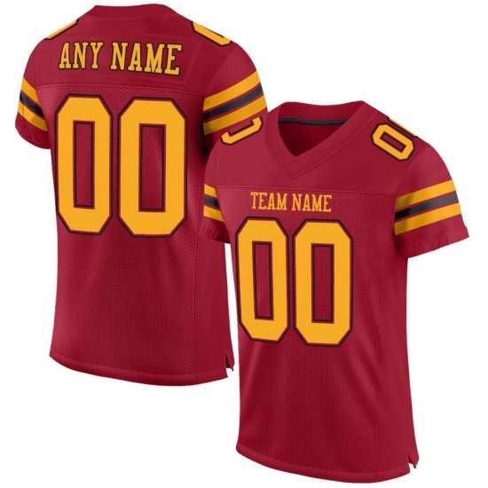 Maglia da football Cardinal personalizzata autentica in maglia oro-nera Maglia da football Cardinal personalizzata autentica in maglia oro-nera