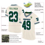 Maglia da football personalizzata retrò, verde crema, maglia reale autentica Maglia da football personalizzata retrò, verde crema, maglia reale autentica