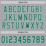Maglia da football personalizzata grigia autentica Kelly verde-bianca