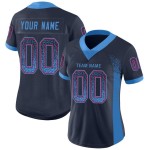 Maglia da football blu polvere-rossa, moda, maglia blu navy, personalizzata
