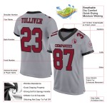 Maglia da calcio autentica personalizzata grigia in maglia cremisi-nera Maglia da calcio autentica personalizzata grigia in maglia cremisi-nera