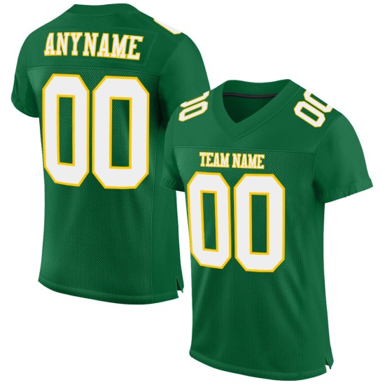 Maglia personalizzata Football Green Kelly in maglia autentica bianca e oro Maglia personalizzata Football Green Kelly in maglia autentica bianca e oro