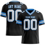 Maglia da football autentica blu in maglia bianca e nera personalizzata Maglia da football autentica blu in maglia bianca e nera personalizzata