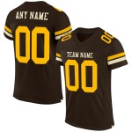 Maglia da calcio marrone oro-crema personalizzata autentica in rete