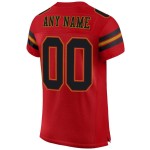 Maglia da football personalizzata in maglia rossa, autentica e nera, in oro antico Maglia da football personalizzata in maglia rossa, autentica e nera, in oro antico