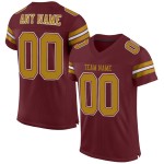 Maglia autentica bordeaux oro-bianca da football americano vintage personalizzata Maglia autentica bordeaux oro-bianca da football americano vintage personalizzata
