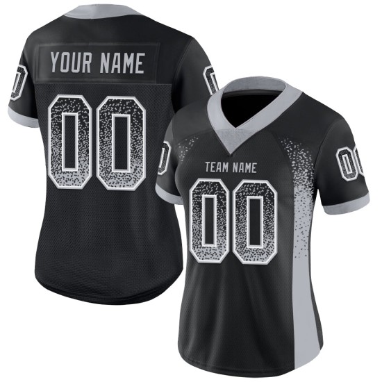 Maglia da football personalizzata Fashion Mesh Drift grigio-bianca nera Maglia da football personalizzata Fashion Mesh Drift grigio-bianca nera