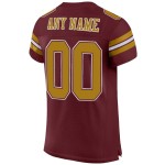 Maglia autentica bordeaux oro-bianca da football americano vintage personalizzata Maglia autentica bordeaux oro-bianca da football americano vintage personalizzata