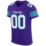 Maglia da football autentica personalizzata viola, maglia da football bianco-acqua Maglia da football autentica personalizzata viola, maglia da football bianco-acqua