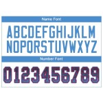 Maglia da football blu polvere-rossa, moda, maglia blu navy, personalizzata