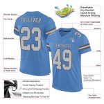 Maglia autentica azzurra personalizzata in maglia grigio-acciaio da football Maglia autentica azzurra personalizzata in maglia grigio-acciaio da football